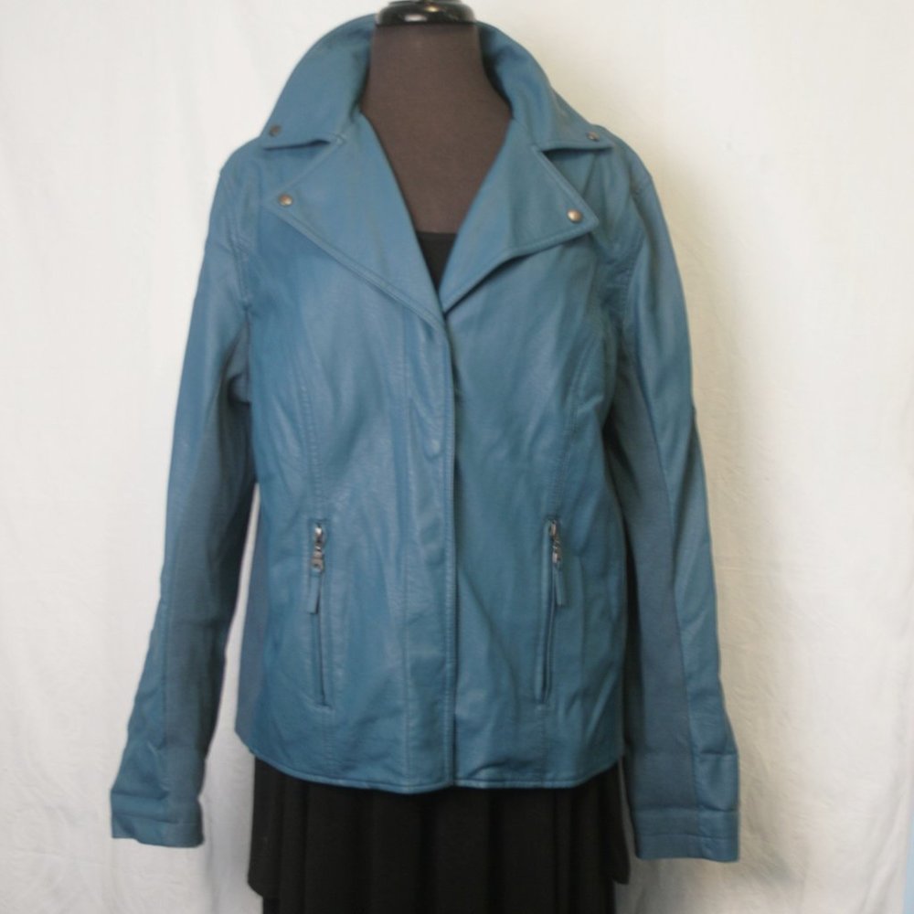 Mid-weight Teal Jacket with Comfort Panels at sides